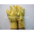 Cotton Yellow Nitrile Fully Coated Glove Safety Gloves (DCN323)